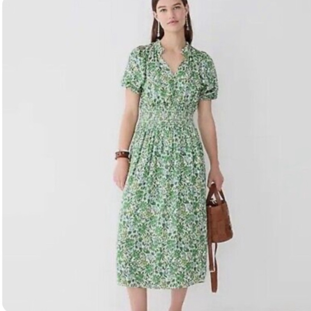 Green Floral J. Crew Dress